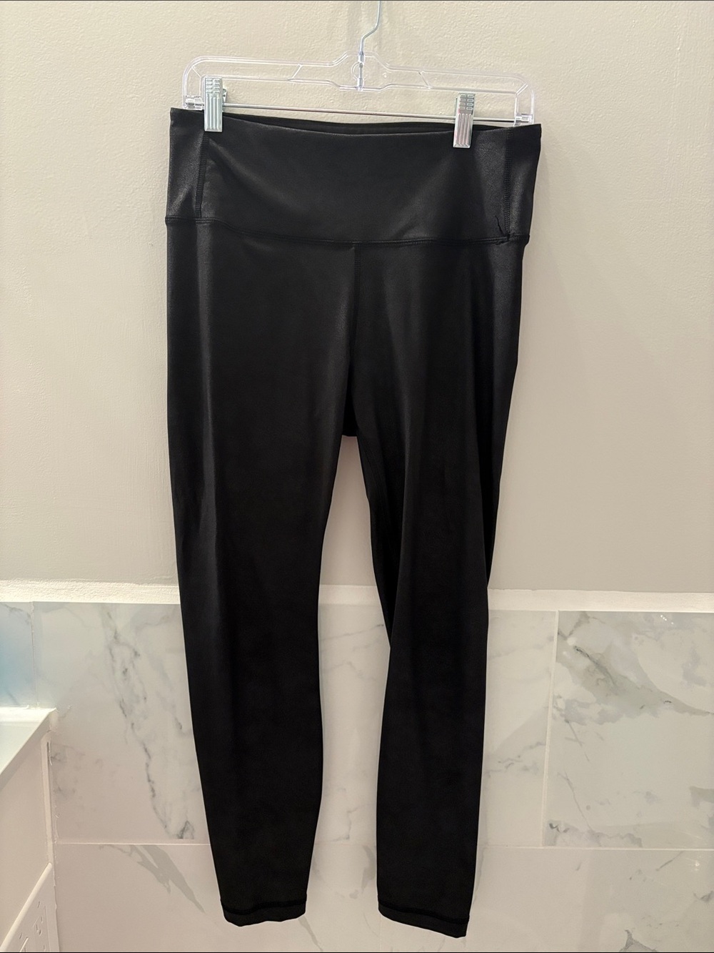 Faux leather Black High-Waist Leggings - Comfortable Everyday Fit